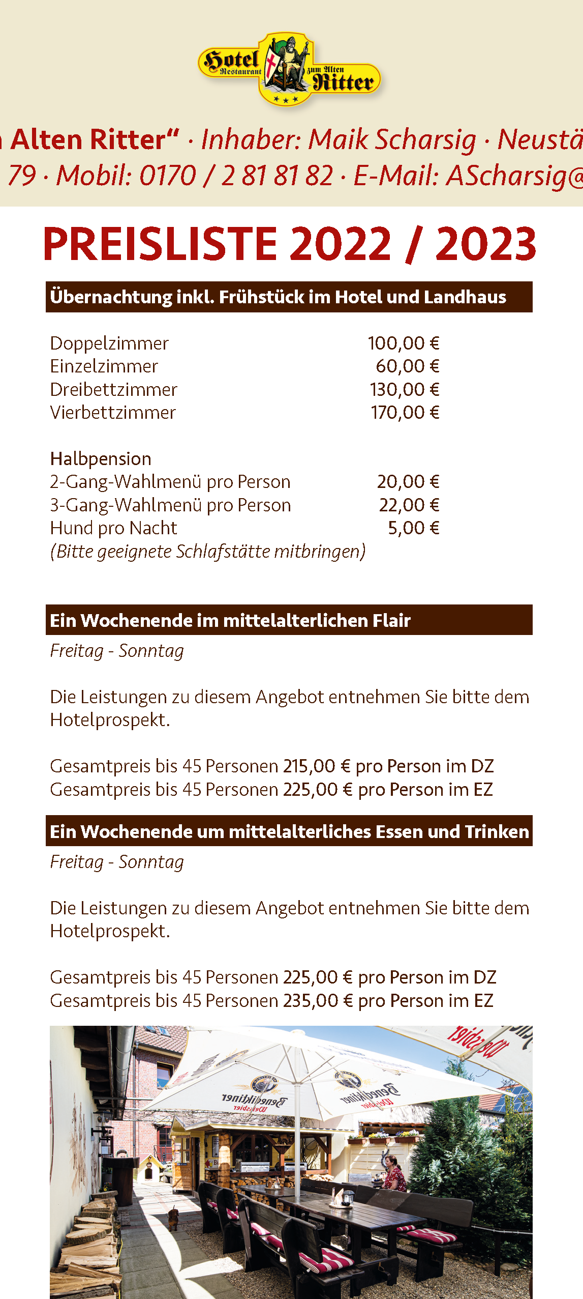 Preisliste Klein